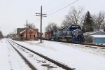 Approaching the diamond with CN, a pair of Lake State SD40's bring Z127 south